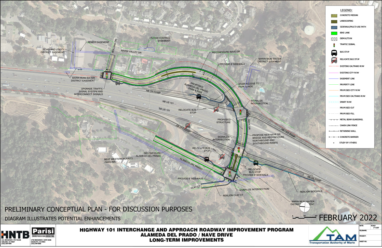 Alameda Del Prado / Nave Drive TAM 101 Interchanges