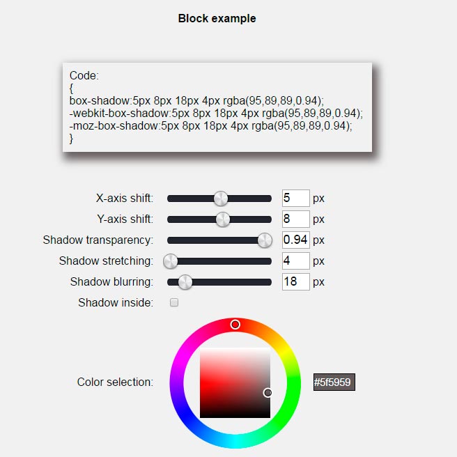 CSS boxshadow online generator for free