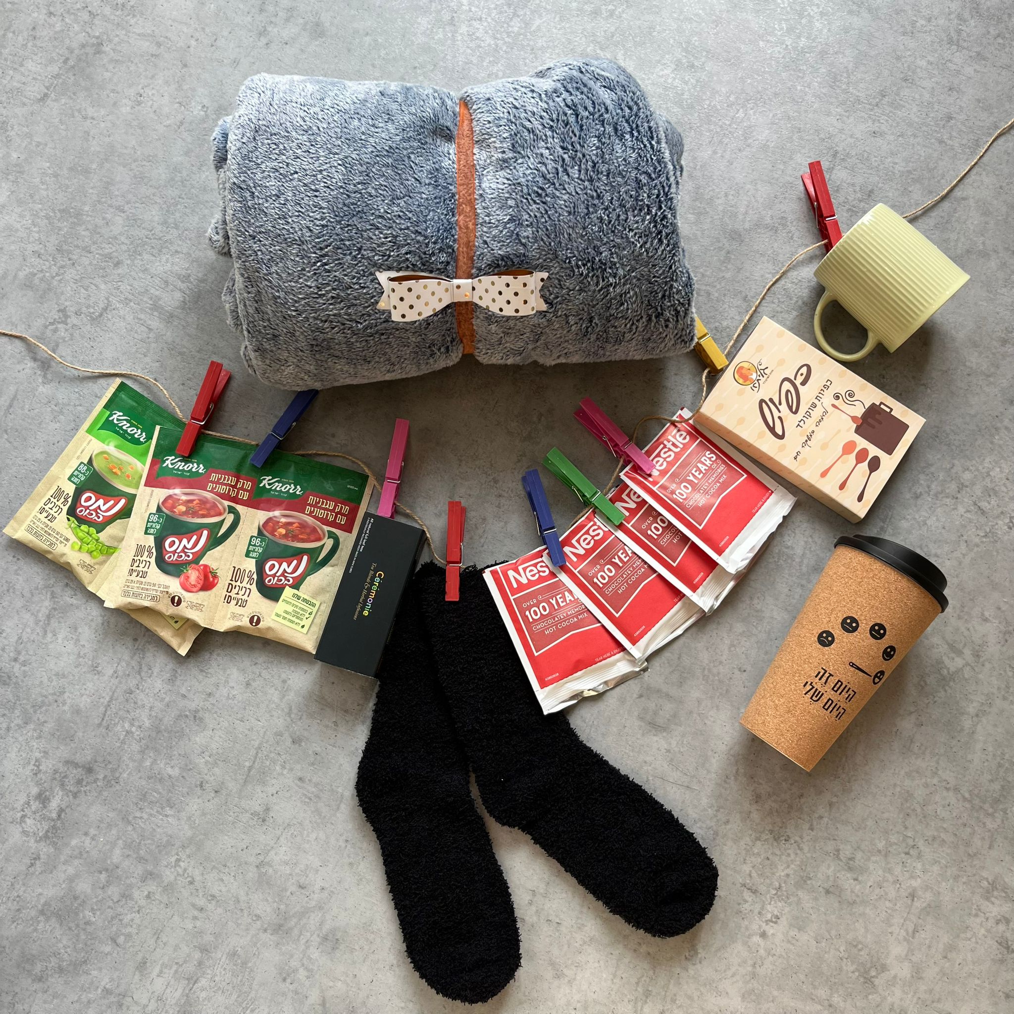 Winter Warmer plus Fleece, Socks, Mug, Hot drinks selection.