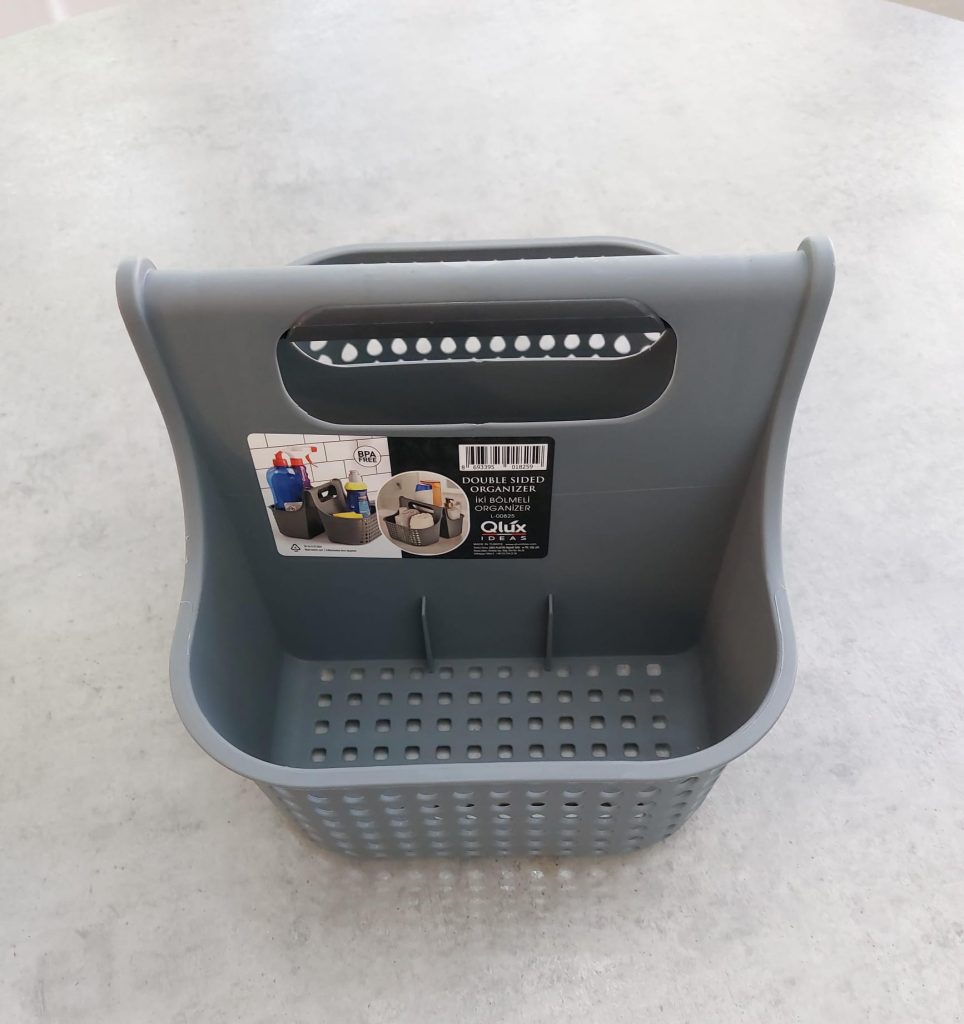 Plastic shower caddy 2 spacious compartments for all your toiletries