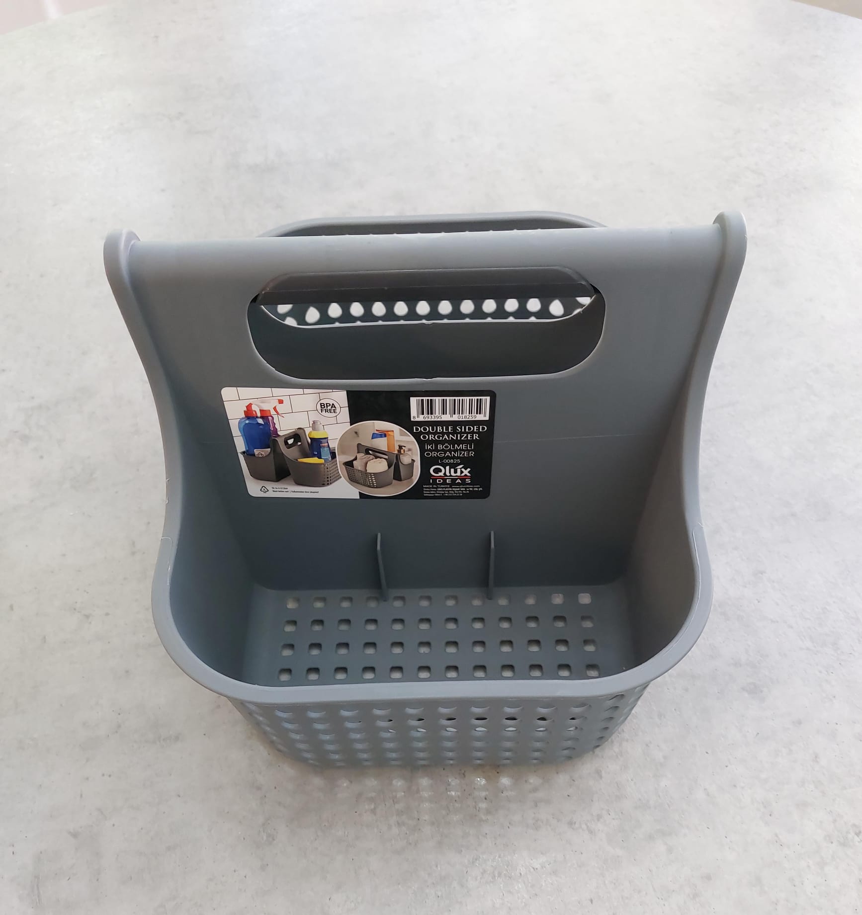 Plastic shower caddy 2 spacious compartments for all your toiletries