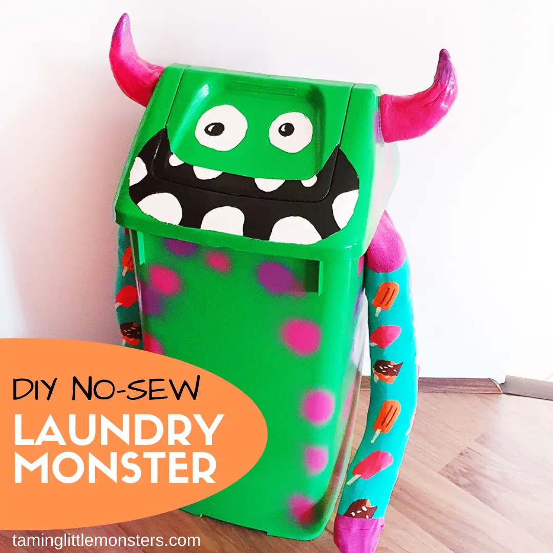 Learn how to make chores fun for kids by creating this DIY Laundry Monster. Toddlers and preschoolers will love helping you clean up with this fun project.
