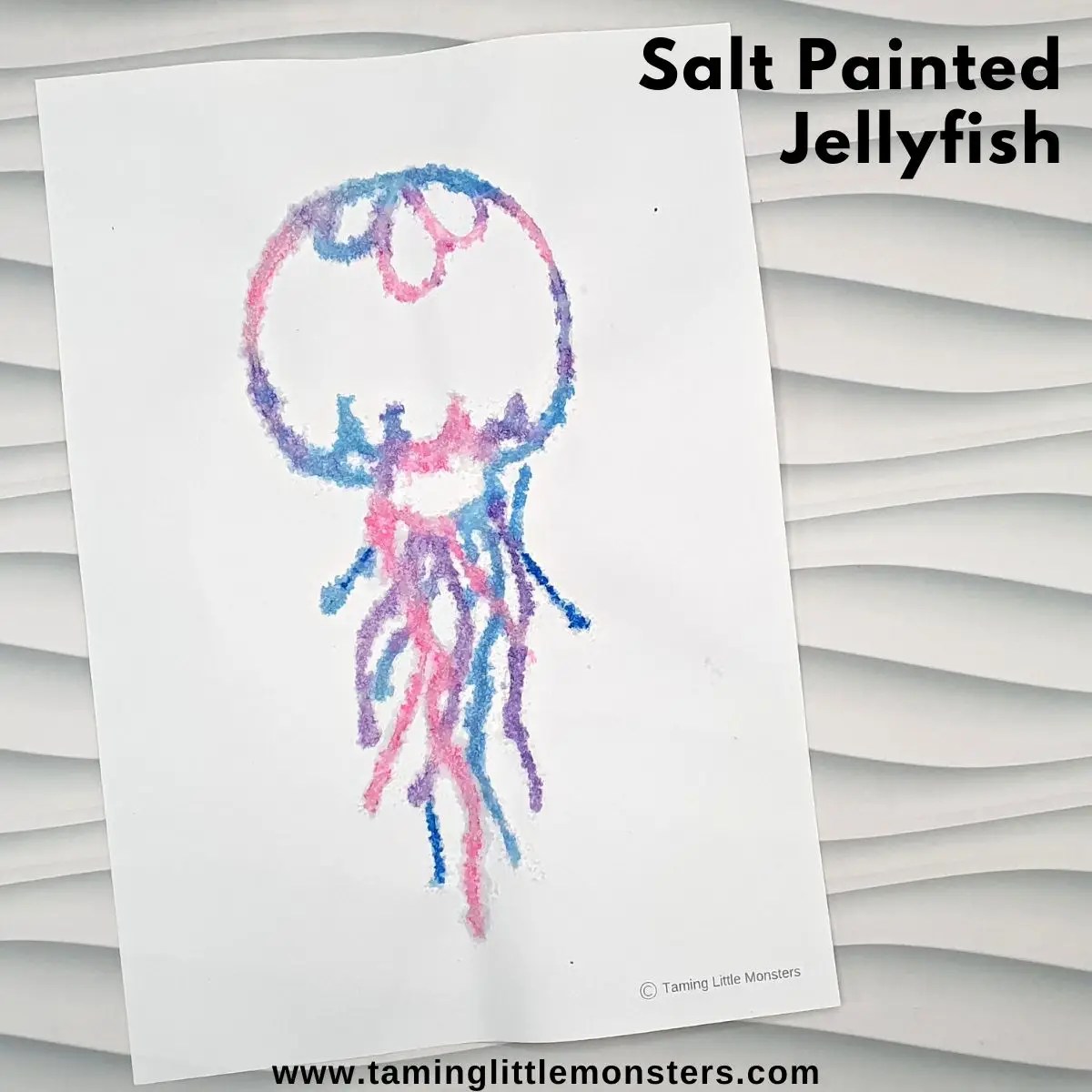 Easy Jellyfish Salt Painting for Kids (Free Printable) Taming Little