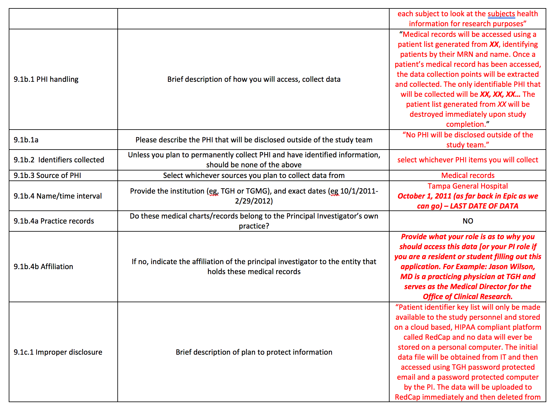 Research Protocol & IRB Instructions tampaERdoc