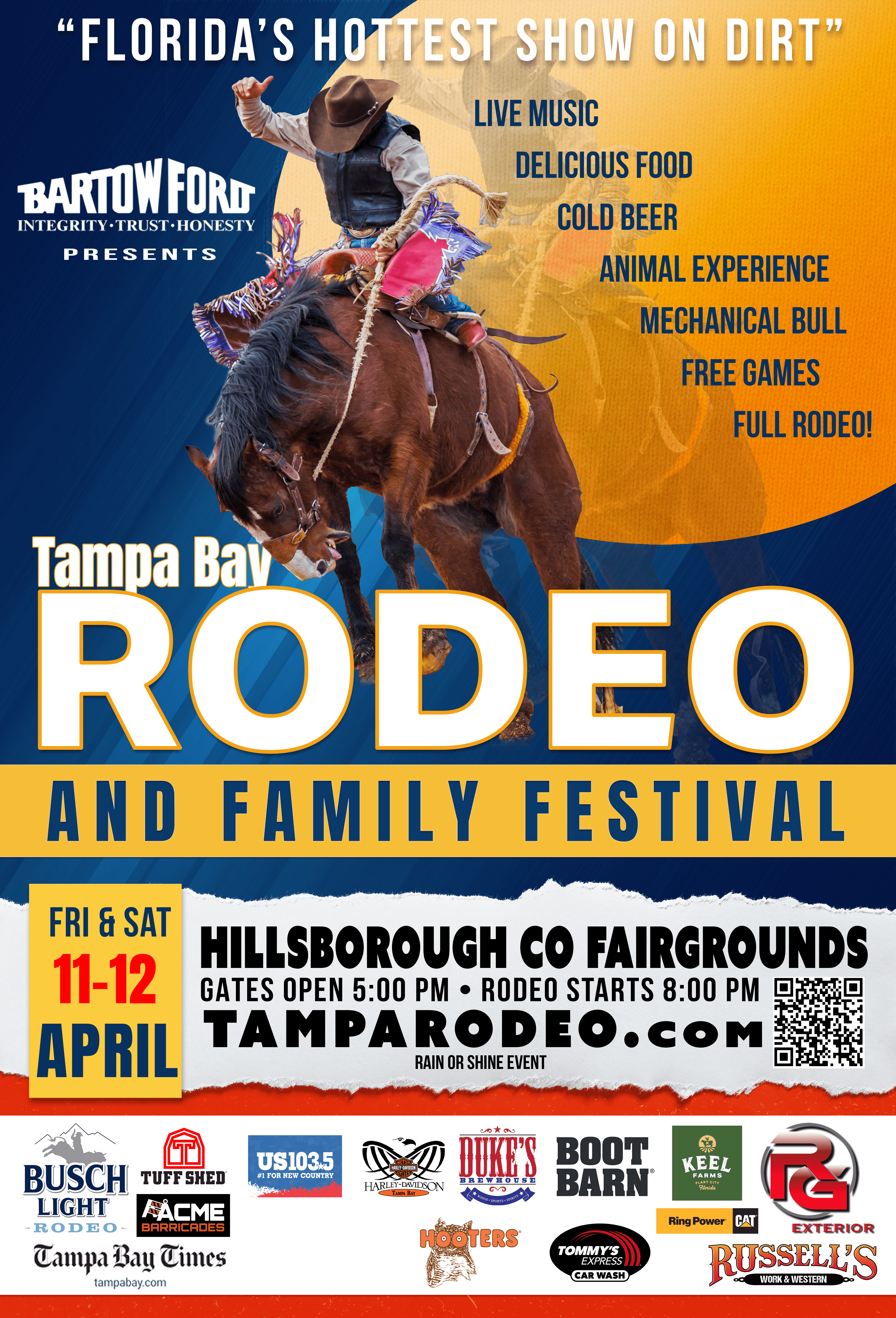Sat April 12 Tampa, FL Tampa Bay Rodeo & Family Festival