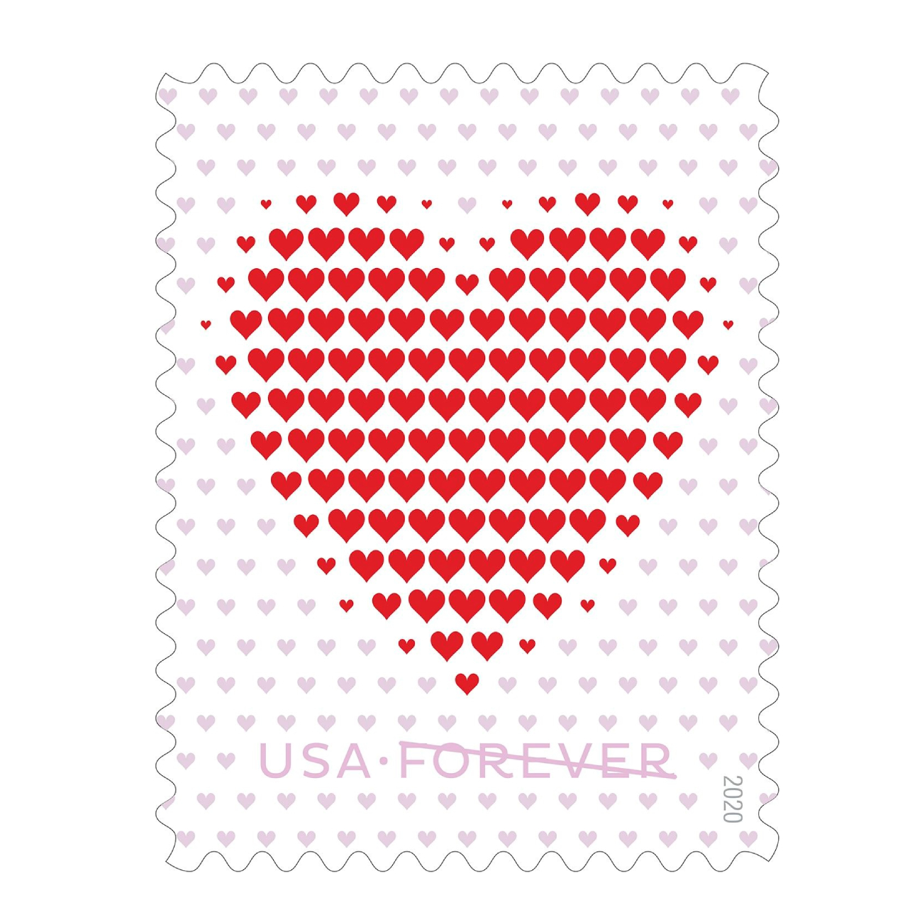 Forever Stamps Made of Hearts 2020 Stamps Coil of 100 PCS/Roll Tana