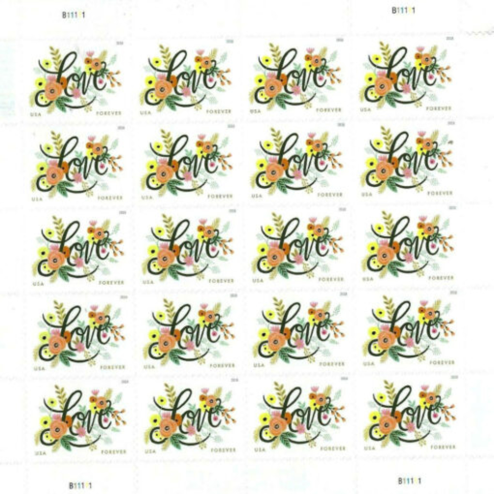 Forever Stamps Love Flourishes 2018 Stamps Coil of 100 PCS/Roll Tana