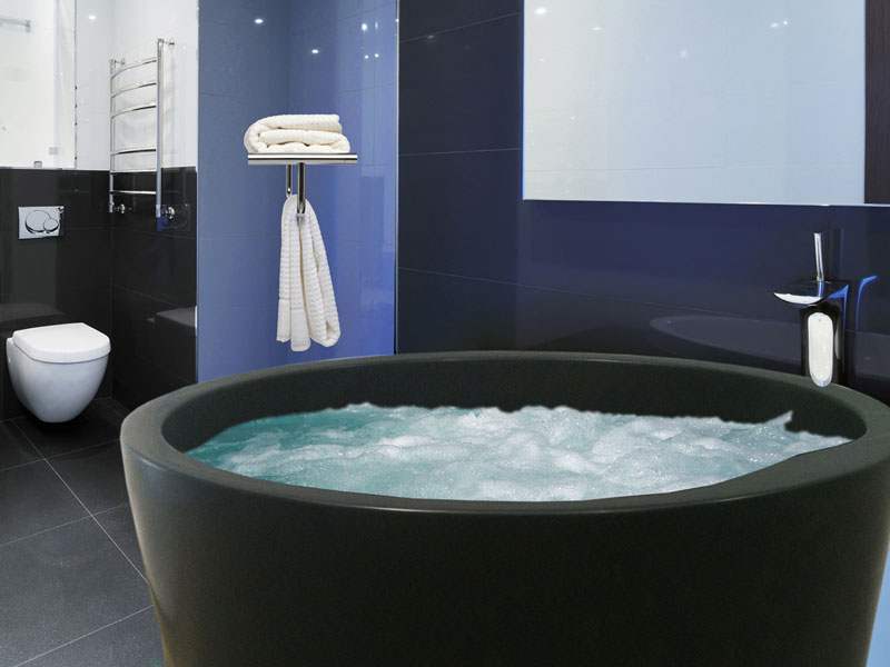 Rhondamay luxury freestanding round natural stone bathtub