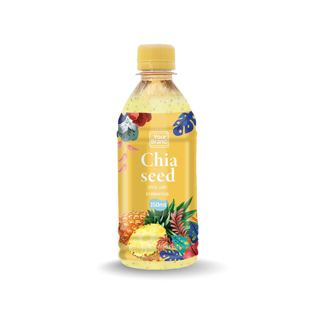 Chia Seed Drink Pineapple 350ml PET Bottle Tan Do