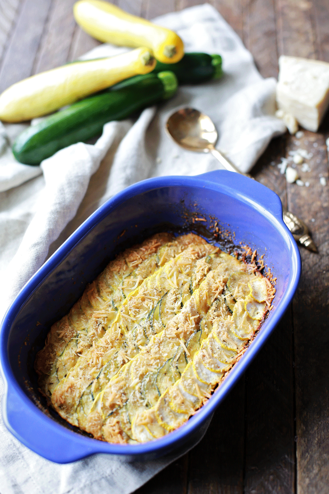 Zucchini and Yellow Squash Herb Gratin Tangled with Taste
