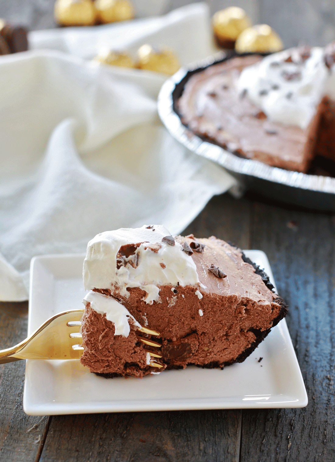 Rich and Creamy Chocolate Hazelnut Silk Pie Tangled with Taste