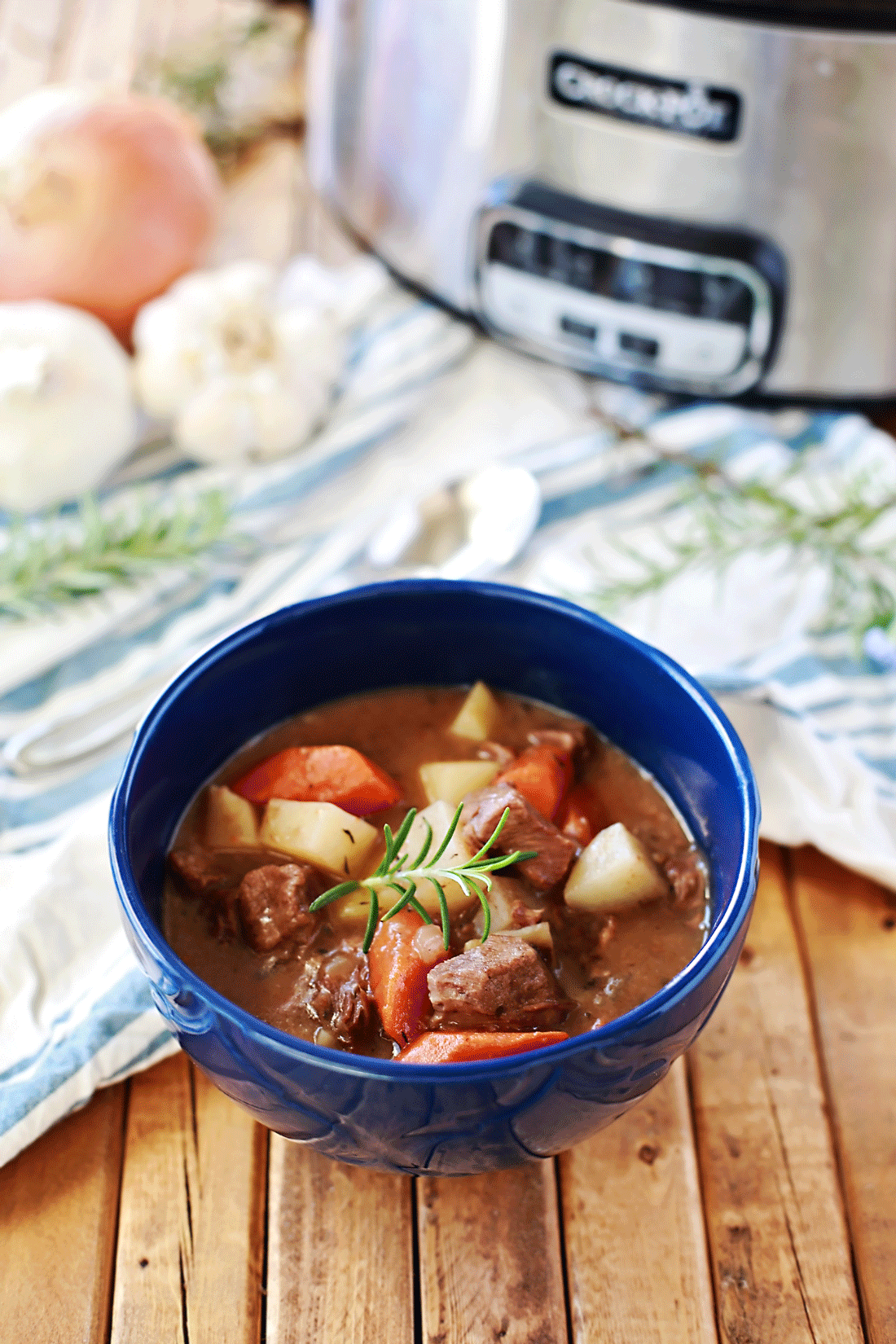 Rosemary Thyme SlowCooker Classic Beef Stew Tangled with Taste