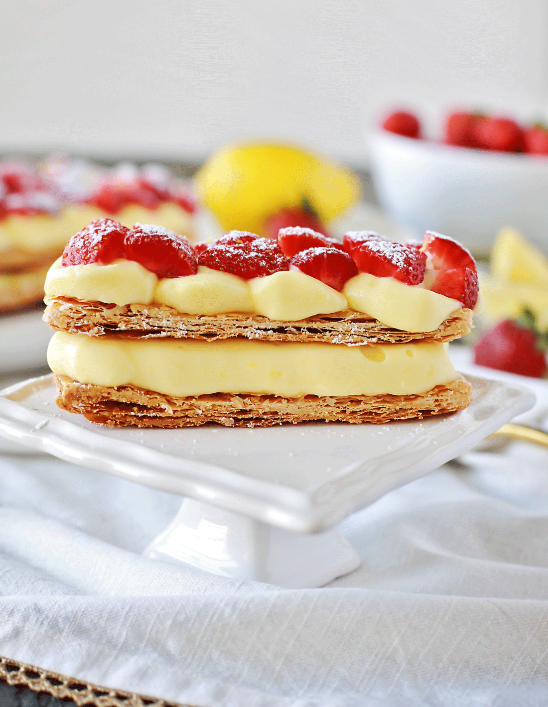 Strawberry Lemon Napoleon with Vanilla Cream Tangled with Taste