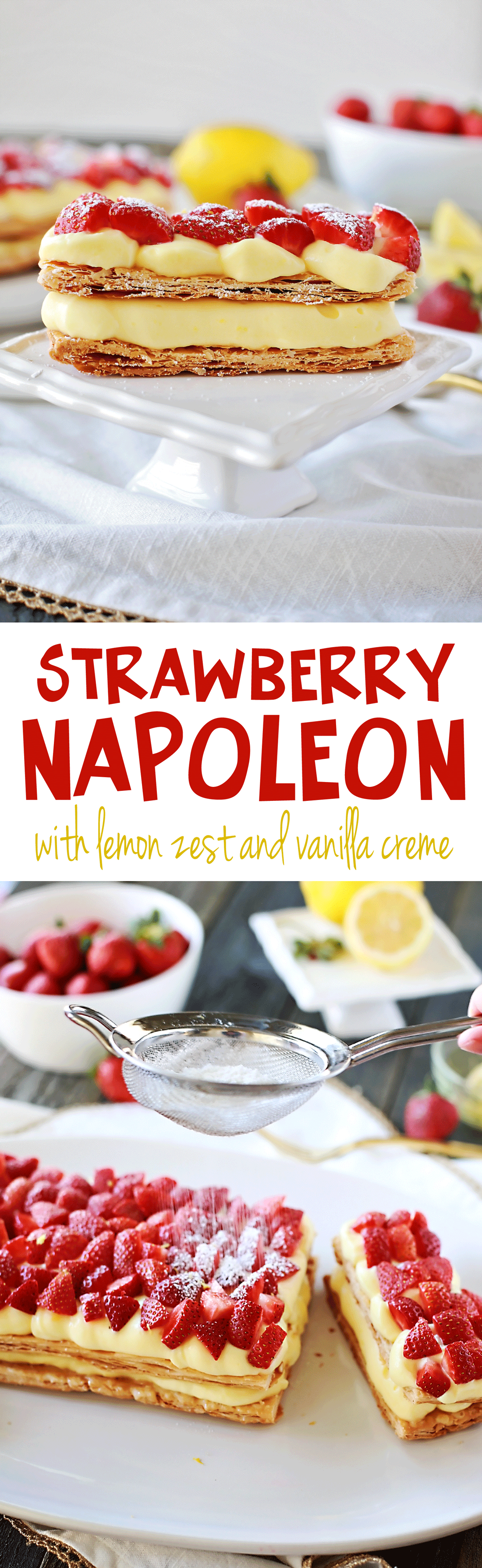 Strawberry Lemon Napoleon with Vanilla Cream Tangled with Taste