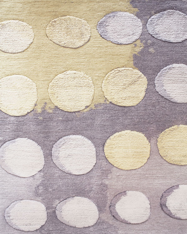 Tania Johnson Design Dots Hand Knotted Rug Wool and Silk