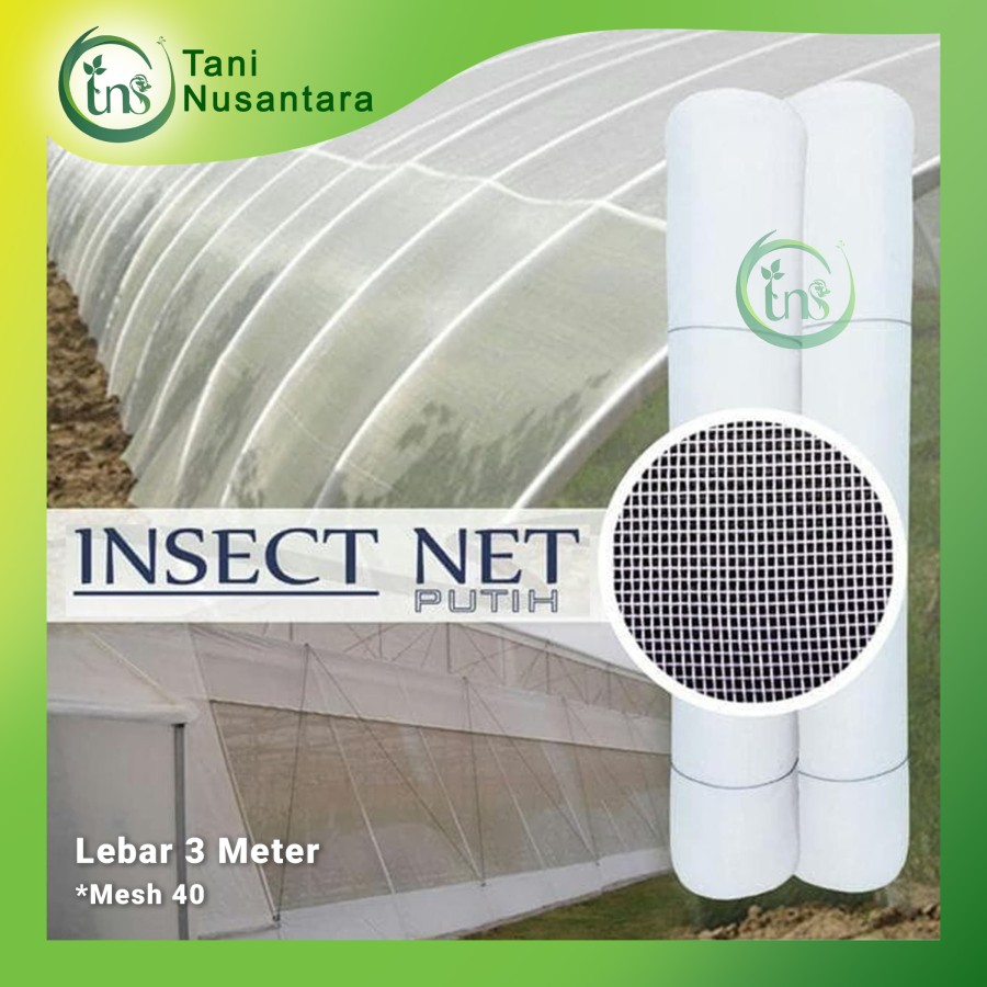 Jaring Insect net Green House Lebar 3 Meter Mesh 40 Tani Nusantara