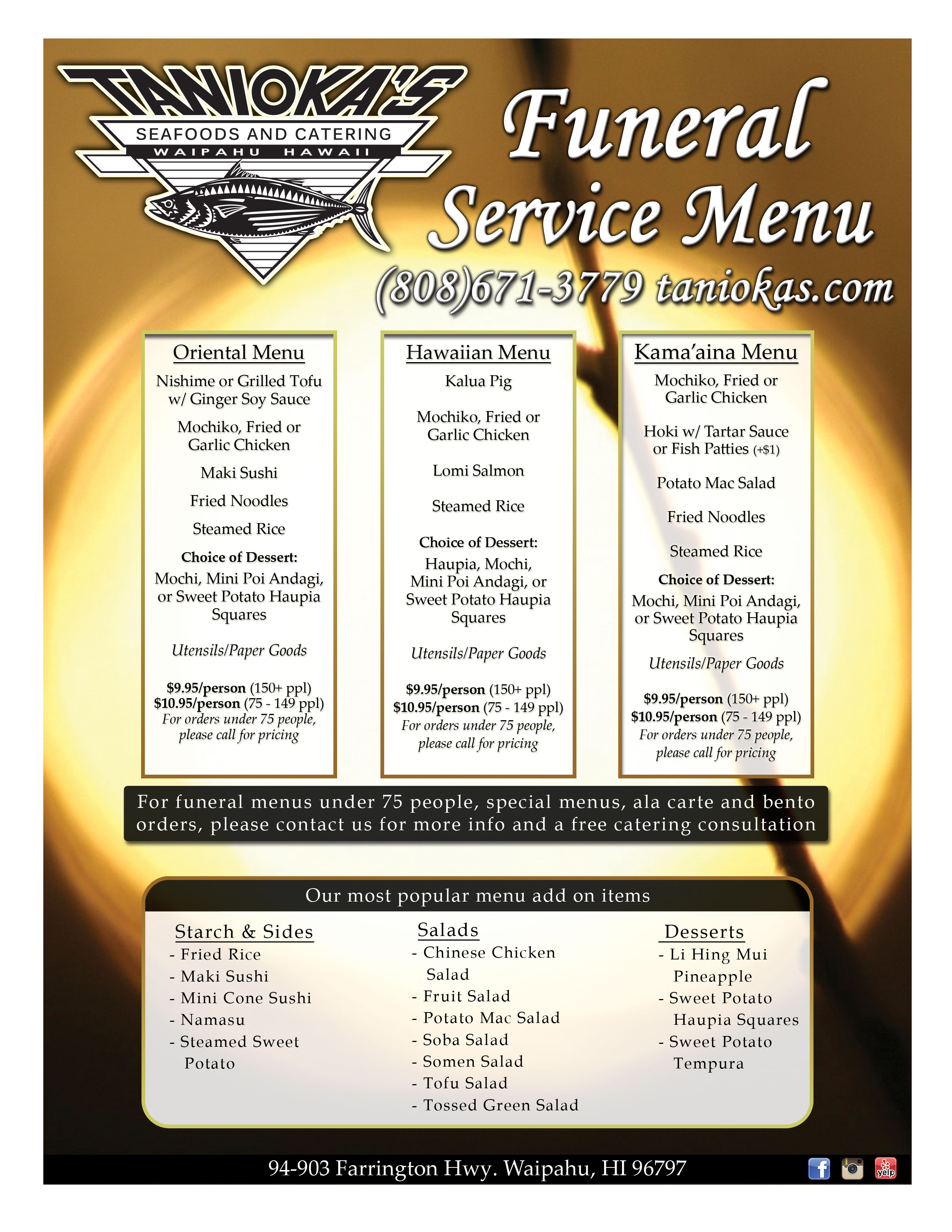 Taniokas Seafoods and Catering