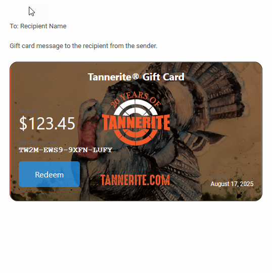 Gift Card Turkey » Tannerite®