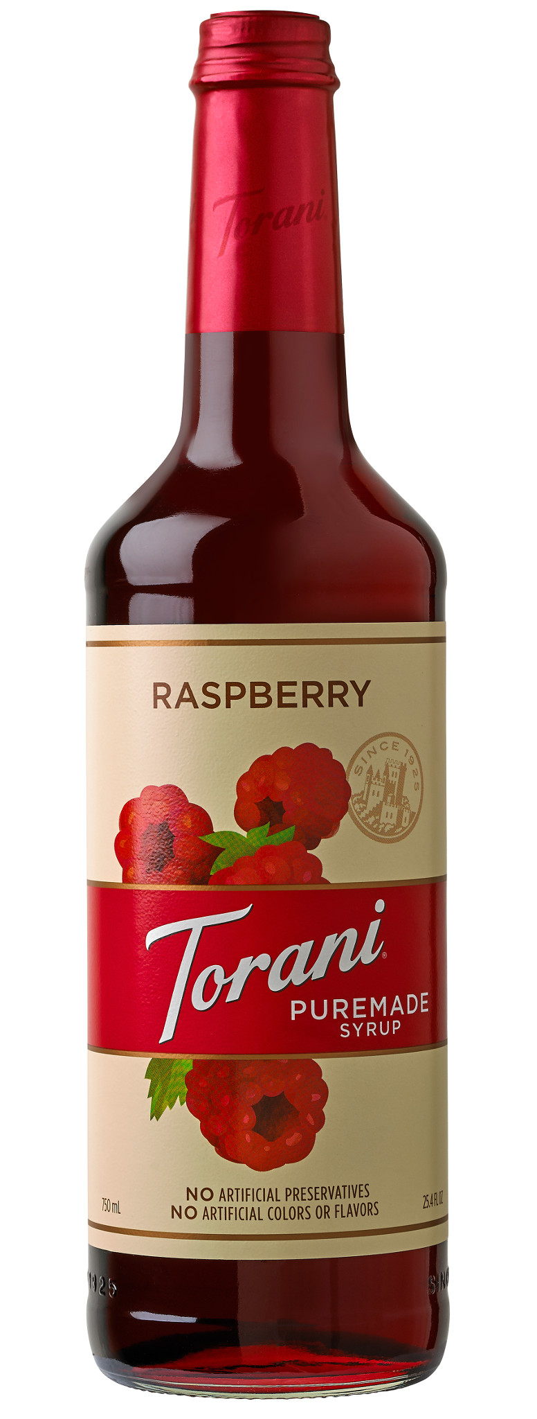 Torani Puremade Raspberry Syrup, 750ml Glass Tannex