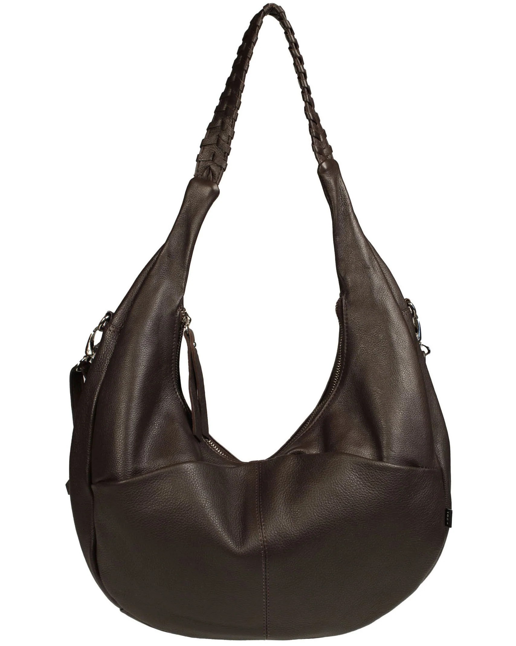 Soft Italian Half Moon Hobo with Whipstitch Handle Tano