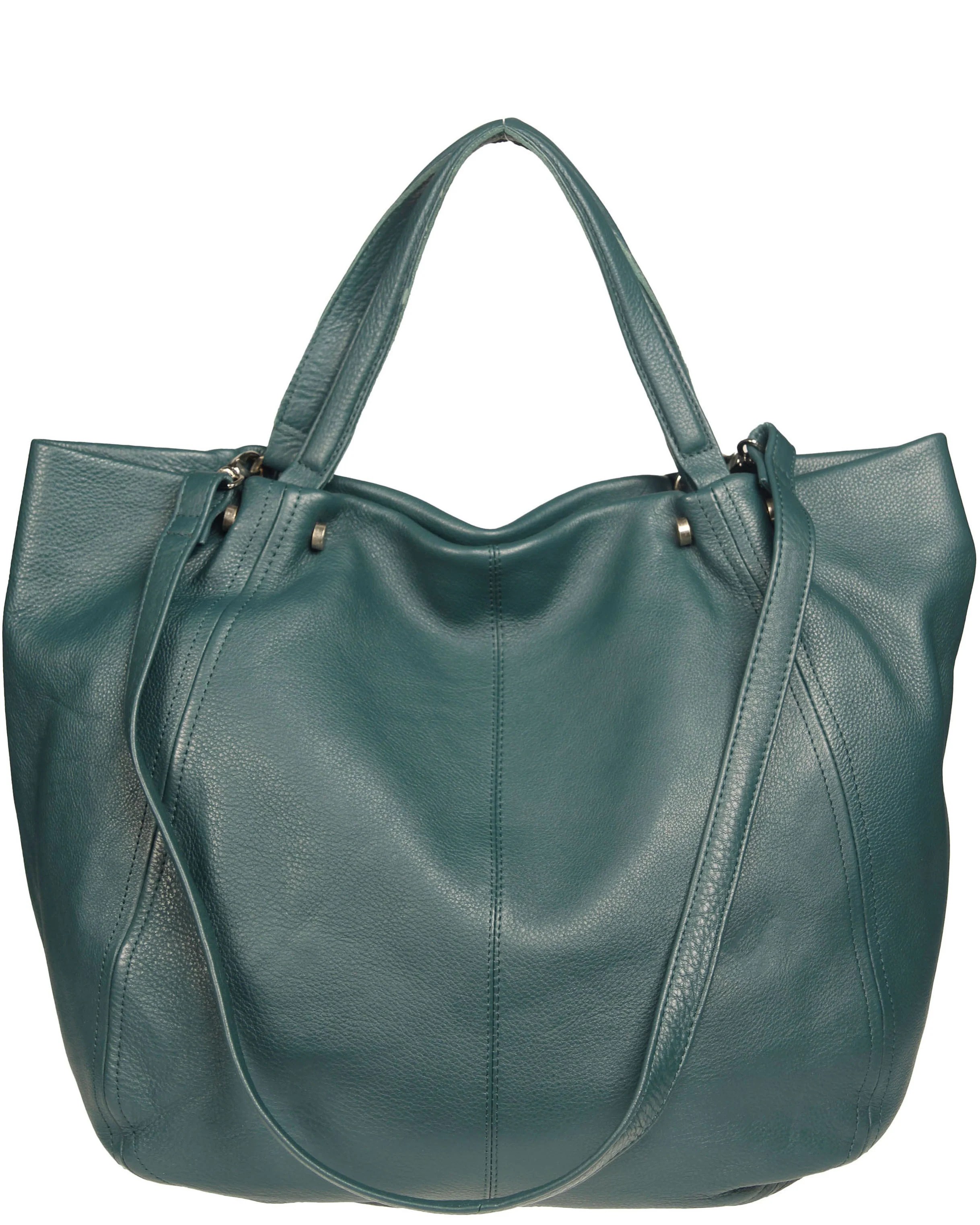 Soft Italian Tote with Barbell Hardware Tano