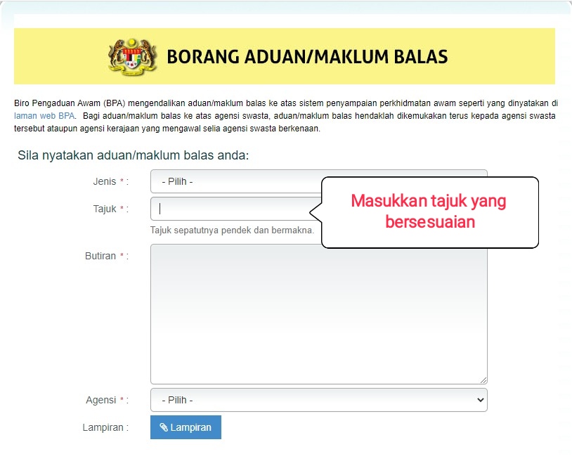 Kalau hendak buat aduan sebagai pemberi maklumat, apa cara yang