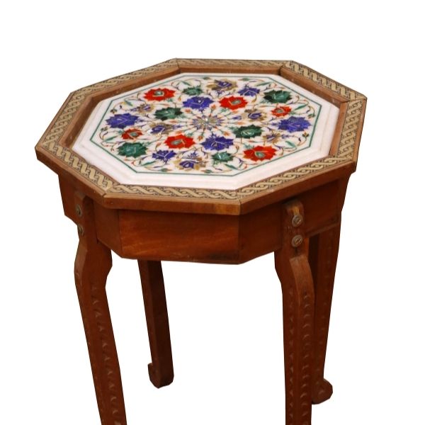 mable inlay side table Tanzanite Handicraft can use for tea or