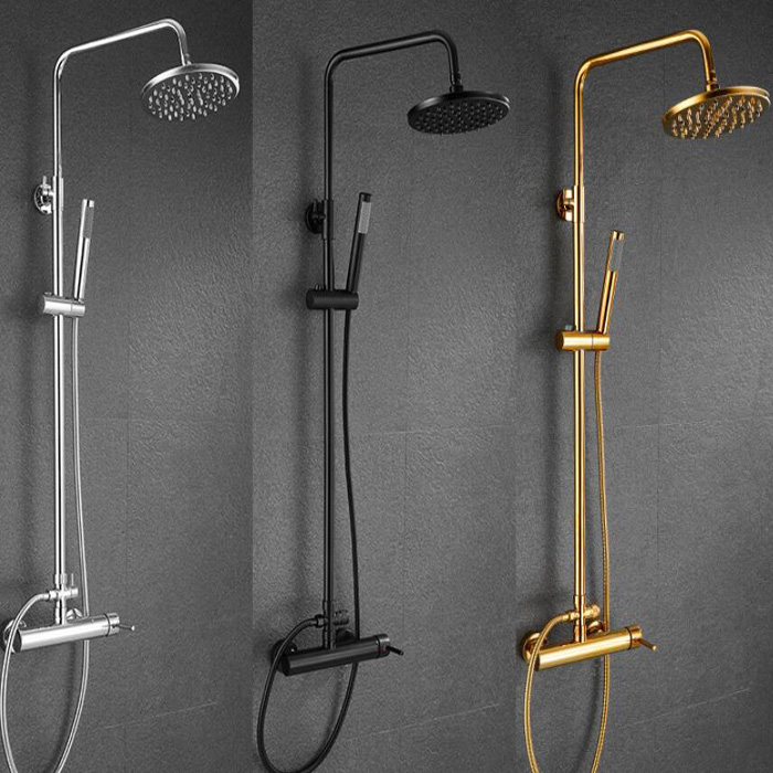 Bathroom Copper Rain Shower Mixing Valve Bathtub Faucet Handheld