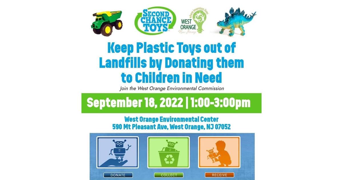 Drop off Plastic Toys for West Orange Second Chance Toys Donations on