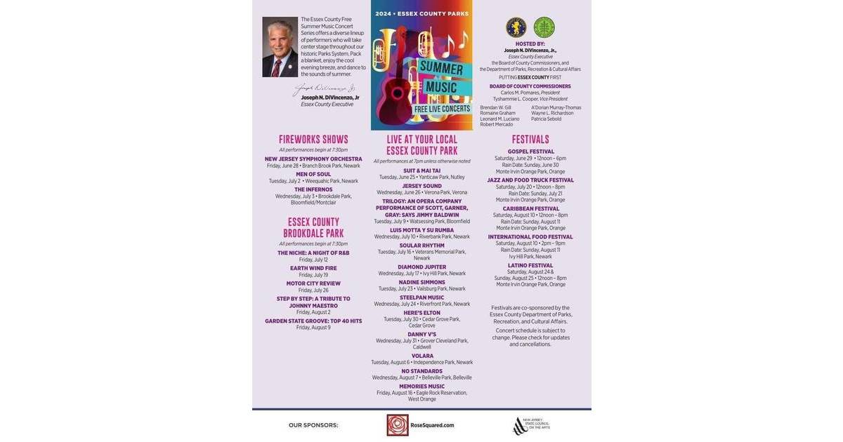 2024 Essex County SummerMusic Concert Series to Take Center Stage in the Historic Essex County Parks System Nutley, NJ News TAPinto TAPinto 2024 Essex County SummerMusic Concert Series to Take Center Stage in the Historic Essex County Parks System Nutley, NJ News TAPinto TAPinto