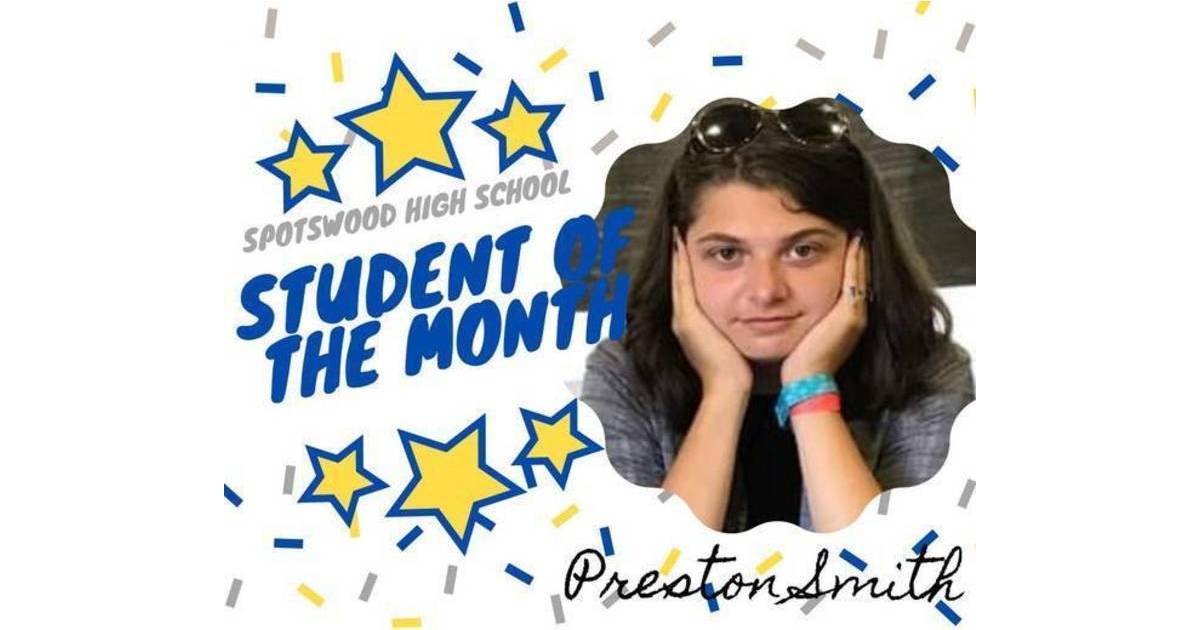 Preston Smith is Spotswood High School's January Student of the Month Milltown/Spotswood, NJ