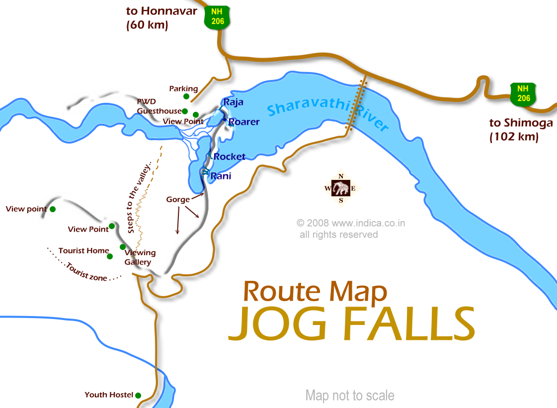 Jog Falls Map