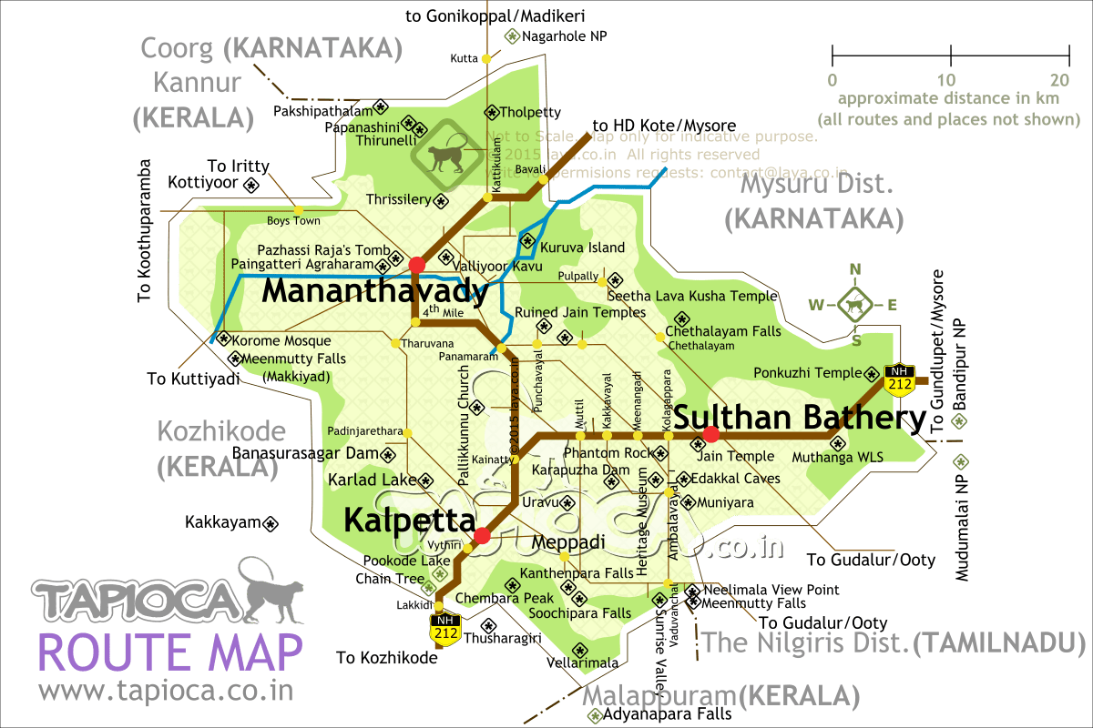 Route Map Of Wayanad Wayanad