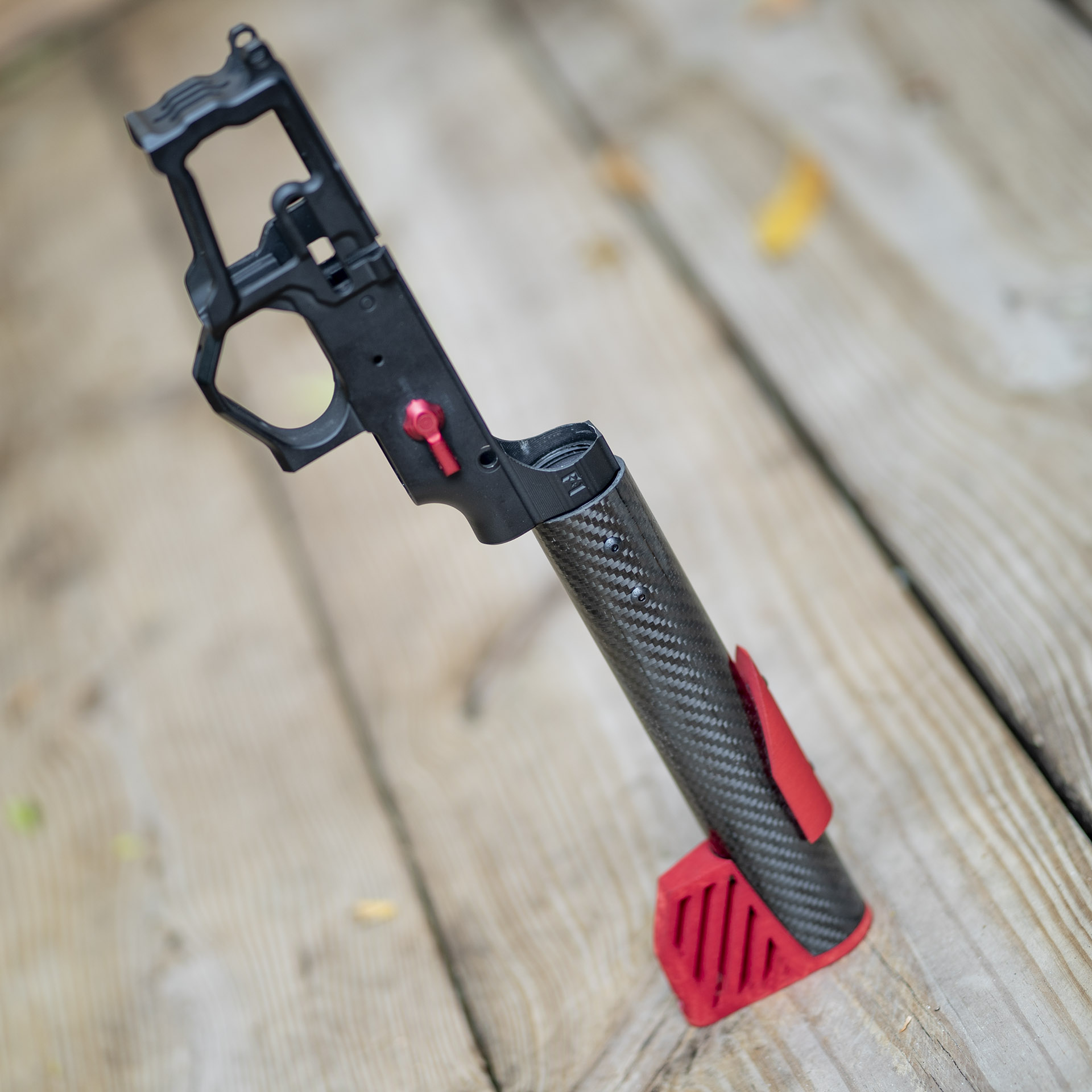 Carbon Fiber Stock Black Tapp Airsoft