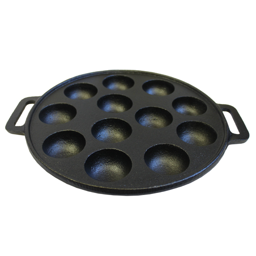 10.75IN. Cast Iron Banh Khot Pan Tap Phong
