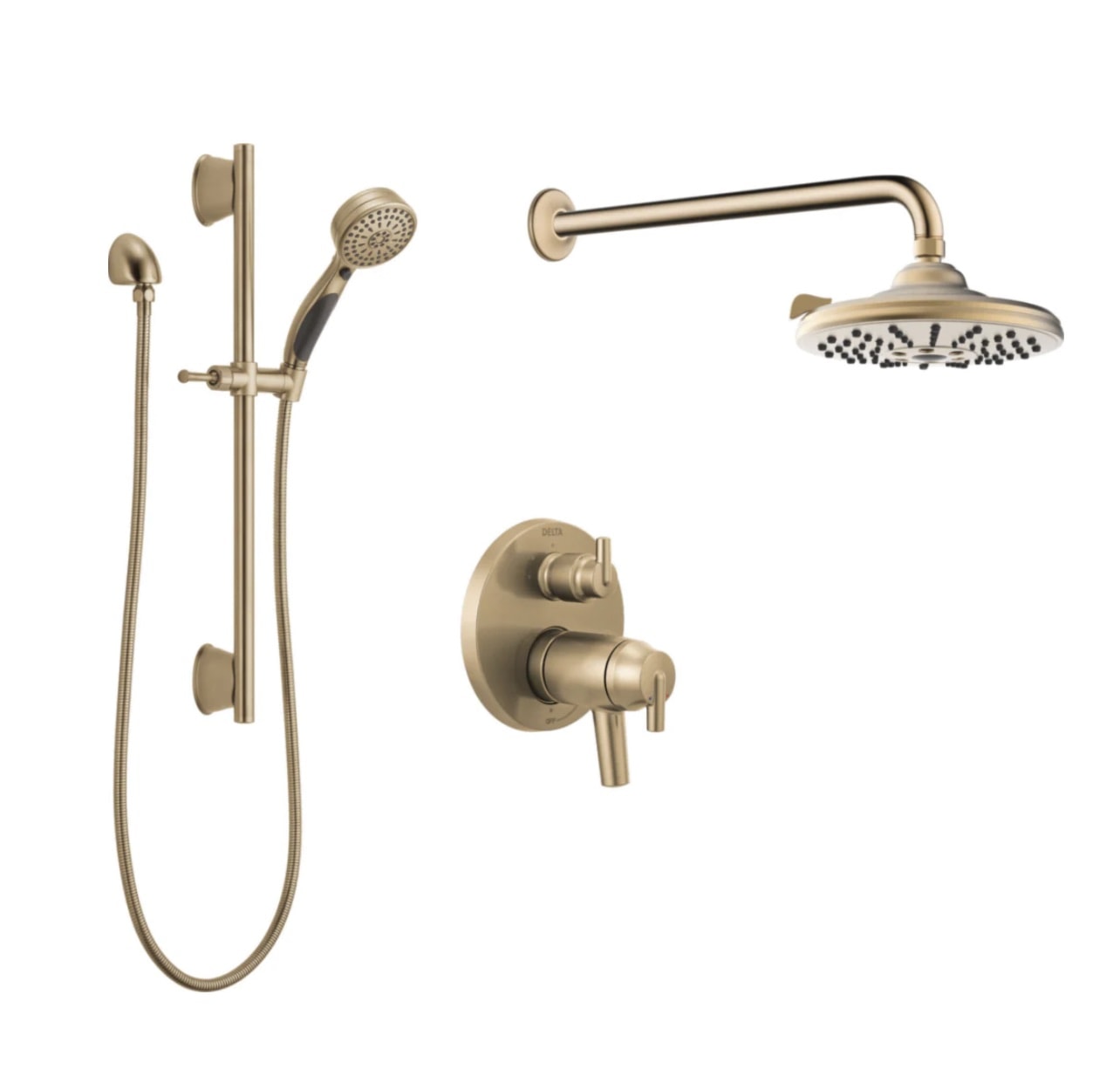 DELTA DFKIT26THRCZWS 17T SERIES ROUND SHOWER KIT WITH STOPS