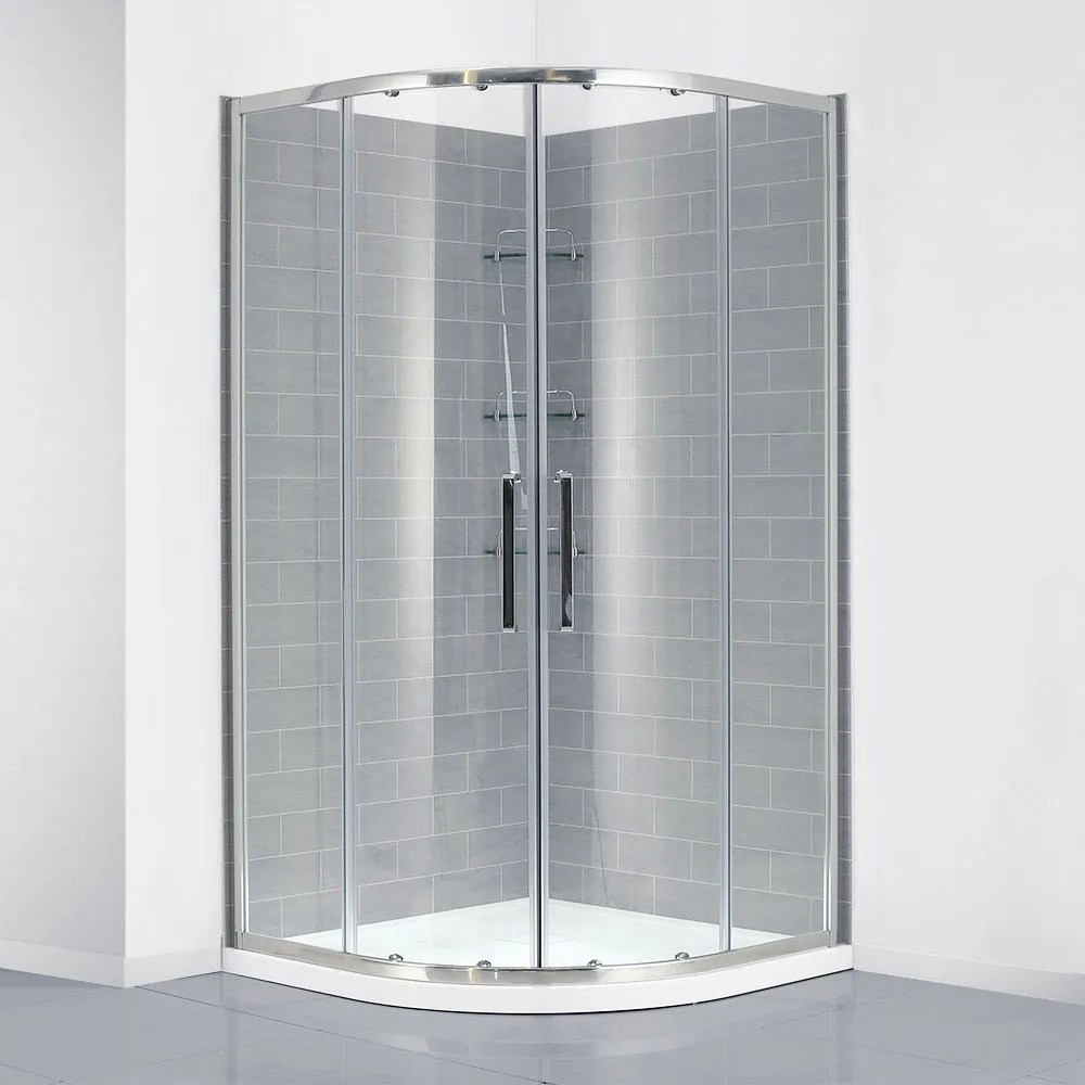 RUBY 34" x 34" Shower kit with door, walls, base and glass shelves