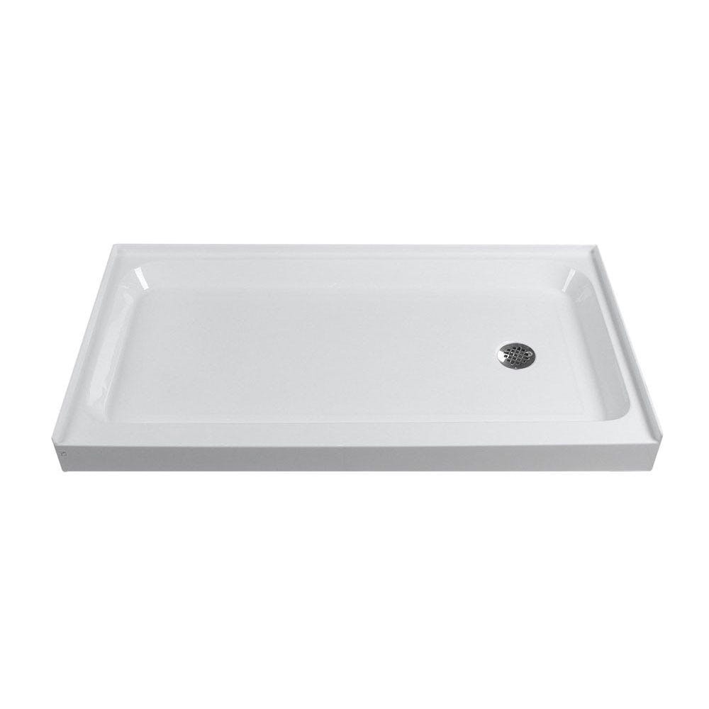 RUBY CANADA 54" x 36" Rectangular shower base for alcove installation with right side drain