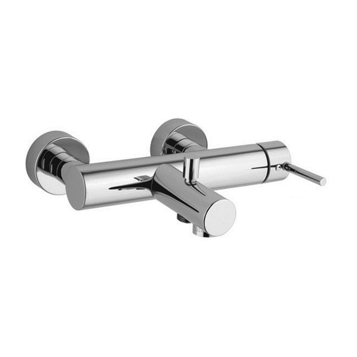 Single lever bath / shower mixer with automatic diverter and covered S