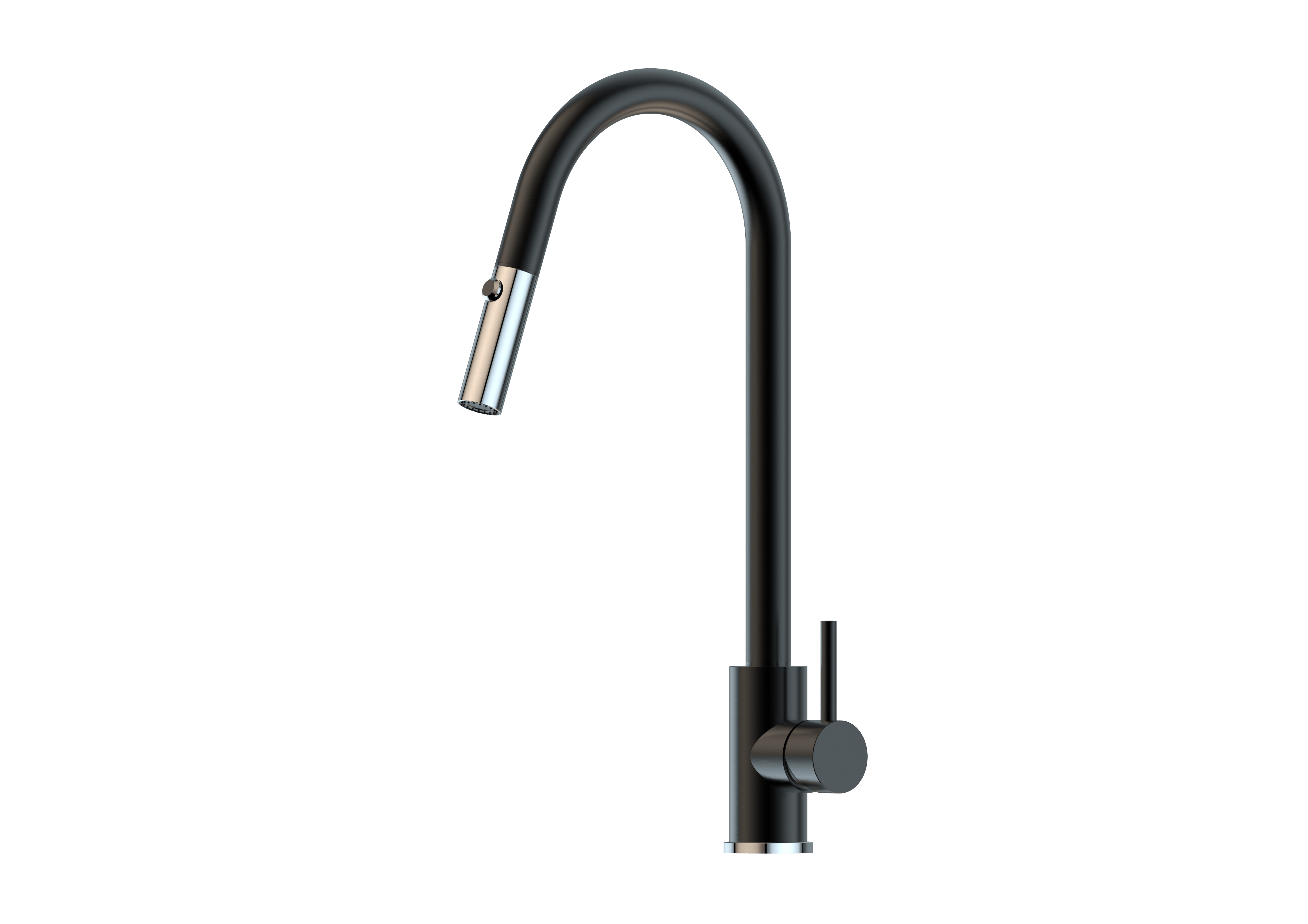 XACTA XPRESSFIT Black + Polished Chrome Pull Out Retractable Sink Mixer