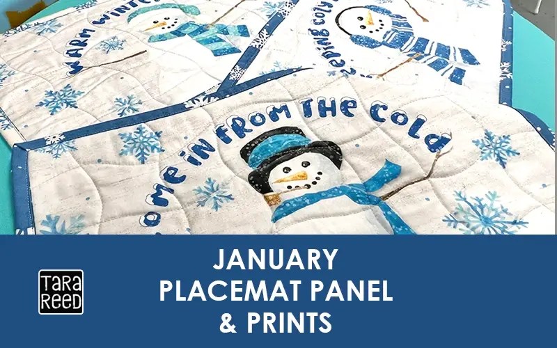 Make Snowman Placemats for Winter with a Fabric Panel
