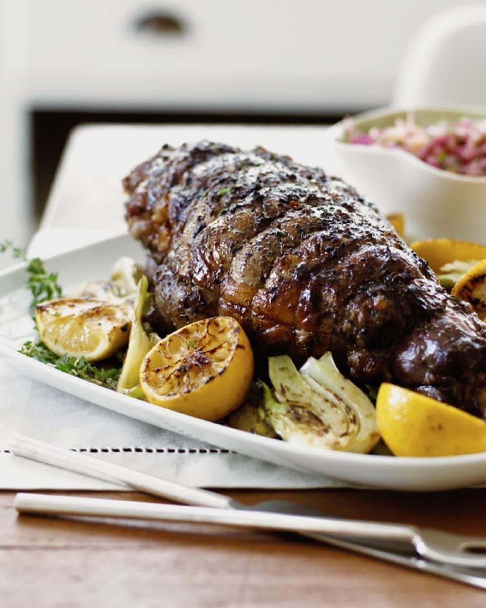 Roast Leg of Lamb With Apple Mint Chutney Tara Teaspoon