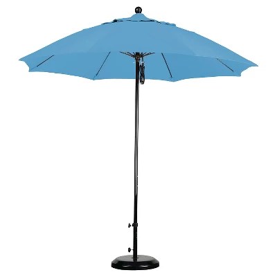 9' Complete Fiberglass Pulley Open Patio Umbrella California Umbrella