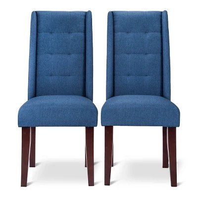 Charlie Modern Wingback Dining Chair Set Of 2 Charlie Pin Tuck Dining Chair (Set of 2) eBay
