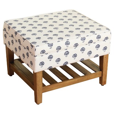 Newtown Storage Ottoman with Wood Slats Threshold eBay