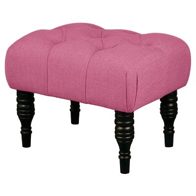 Small Tufted Turned Leg Ottoman Threshold™ eBay