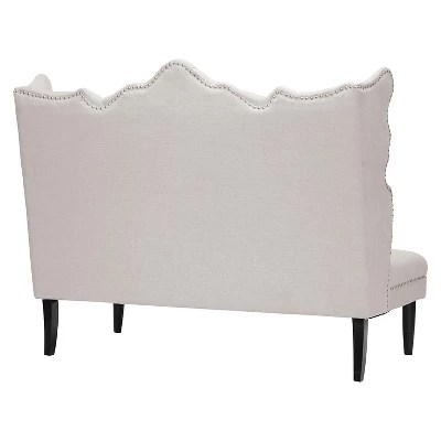 Witherby Linen Modern Banquette Bench Beige Baxton Studio eBay