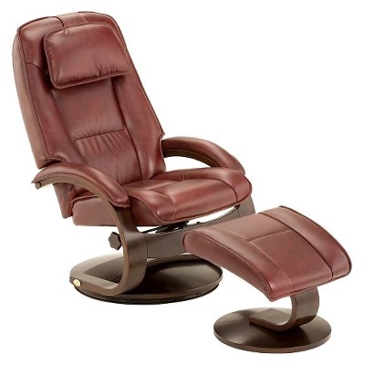 Top Grain Leather Swivel Recliner with Ottoman Mac Motion eBay