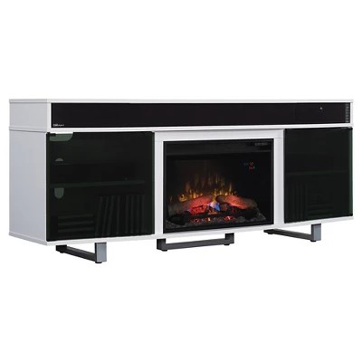 Fireplace Tv Stand With Speakers Enterprise TV Stand with Speakers and Electric Fireplace 72