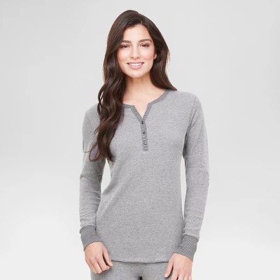 Warm Essentials® by Cuddl Dudds® Women's Waffle Thermal Henley eBay